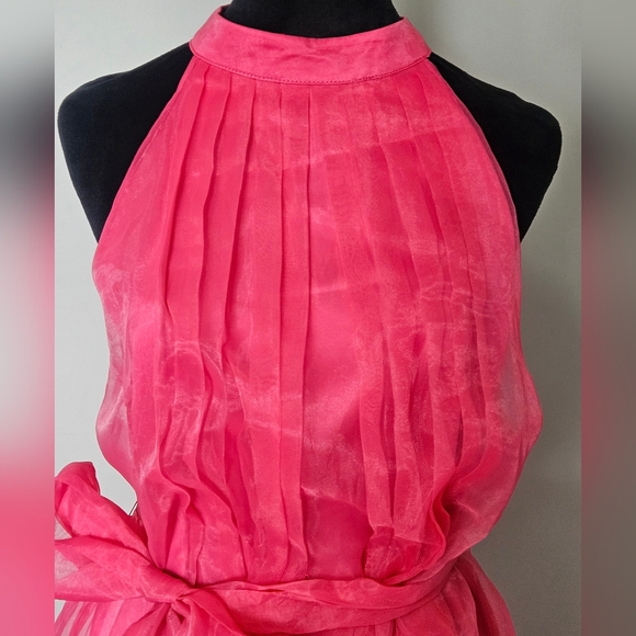 Venus Hot Pink Organza Halter Mini Dress- Size M NWOT - Picture 5 of 8